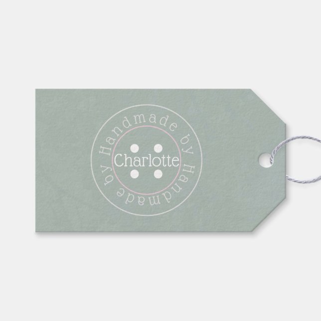 Fabriqué à la main par bouton couture étiquette ca (Devant (Horizontal))