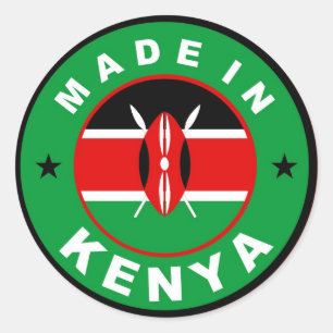 fabriqué au kenya drapeau produit étiquette rond