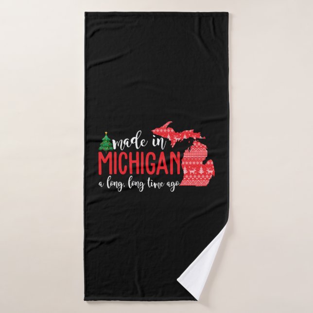 Fabriqué Au Michigan Il Y A Longtemps Noël (Serviette de bain)