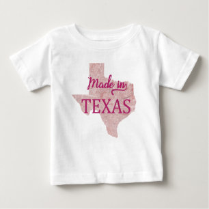 Fabriqué au Texas Girls Baby T-Shirt rose