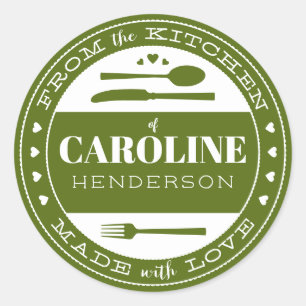 Fabriqué avec Amour Aliments Cadeau Sticker forêt 