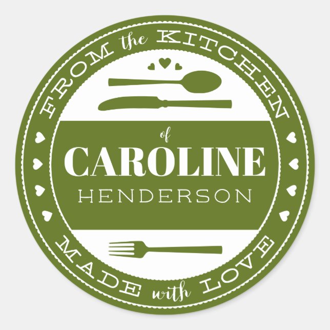 Fabriqué avec Amour Aliments Cadeau Sticker forêt  (Devant)