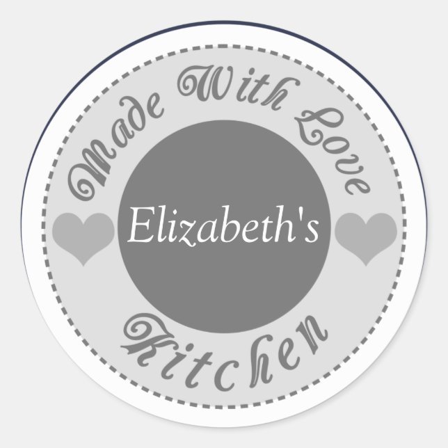 Fabriqué Avec Amour Baking Stickers Personnalisés (Devant)