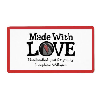 Fabriqué avec amour - étiquette cadeau artisanale