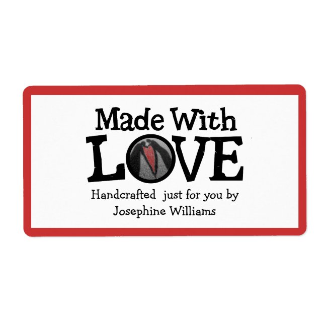 Fabriqué avec amour - étiquette cadeau artisanale (Devant)