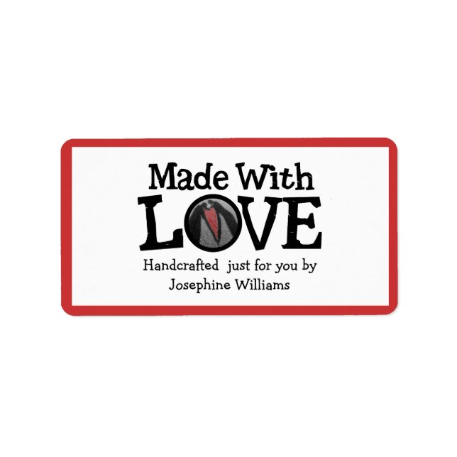 Fabriqué avec amour - étiquette cadeau artisanale (Devant)