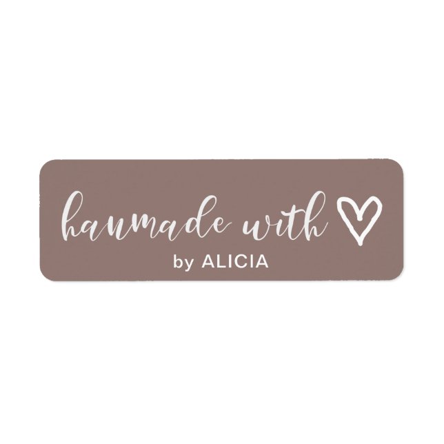 Fabriqué avec Amour | Étiquette Monogramme Pastel (Devant)