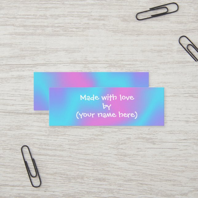 Fabriqué avec amour Mini Carte de visite personnal (Devant/Arrière en situation)