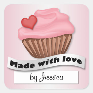 Fabriqué Avec Des Stickers Cupcake Rose D'Amour