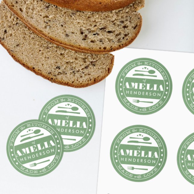 Fabriqué avec l'amour Aliments Cadeau Sticker papi (custom homemade treats gift sticker from the kitchen and made with love)