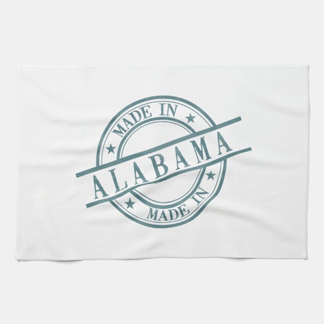 Fabriqué En Alabama Stamp Logo Serviette De Cuisin (Horizontal)