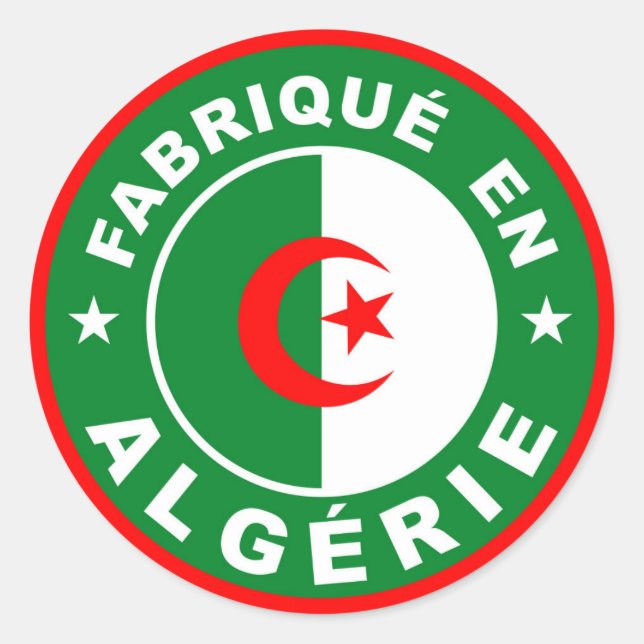 fabriqué en algérie drapeau étiquette (Devant)