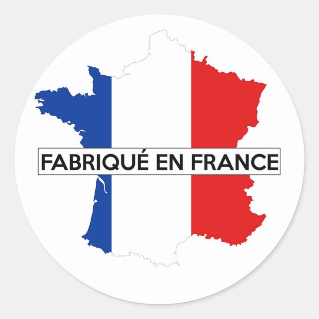 fabriqué en france carte pays drapeau étiquette (Devant)