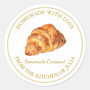 Fabriqué maison avec amour Étiquette Croissant fra