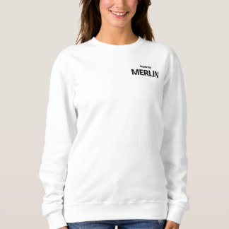Fabriqué par MERLIN White Sweatshirt Crewneck
