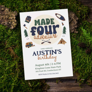 Fabriqué pour l'aventure 4e invitation anniversair