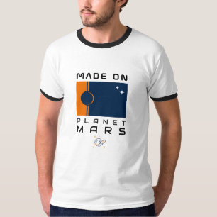 Fabriqué sur la planète Mars T-shirt avec drapeau