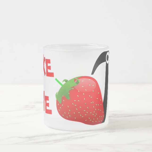 FABRIQUER LA MAIN Fraise PI Verre givrée Mug (Centre)