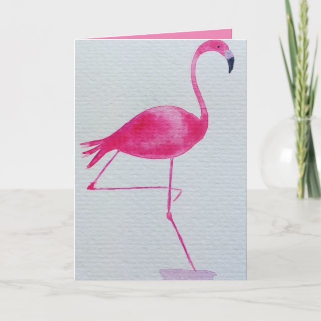 Fabuleuse carte d'anniversaire flamingo (Devant)