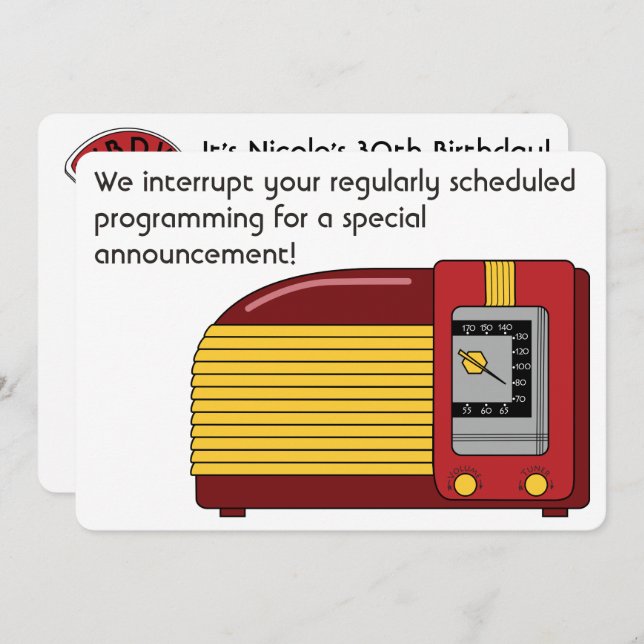 Fabuleuse invitation art déco/carte faire-part (Devant / Derrière)