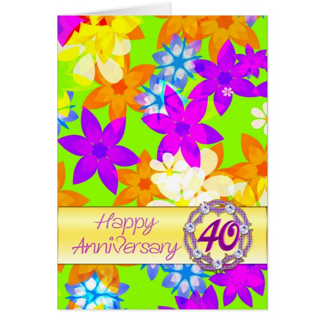 Fabuleuses fleurs 40e anniversaire pour un couple (Devant)