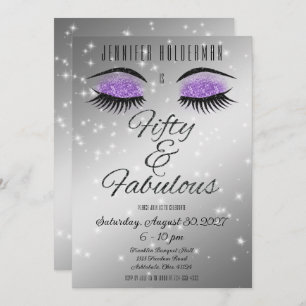 Fabuleux 50 Black Violet Glam Eyes Invitation
