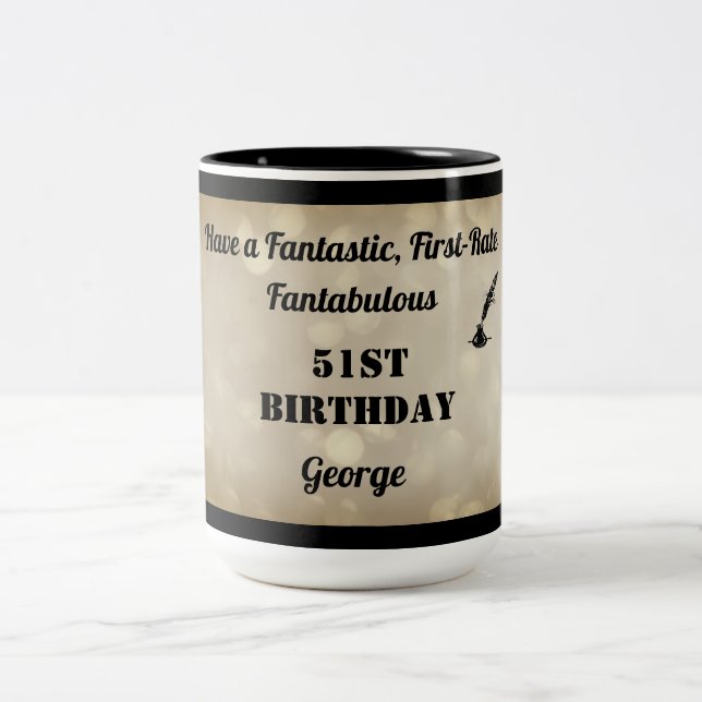 Fabuleux 51e Anniversaire Mug personnalisé (Centre)