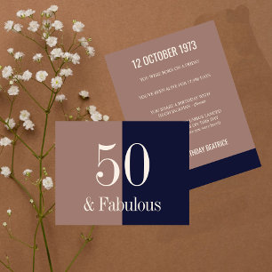 Fabuleux à 50 Modern Typography Navy et Mocha