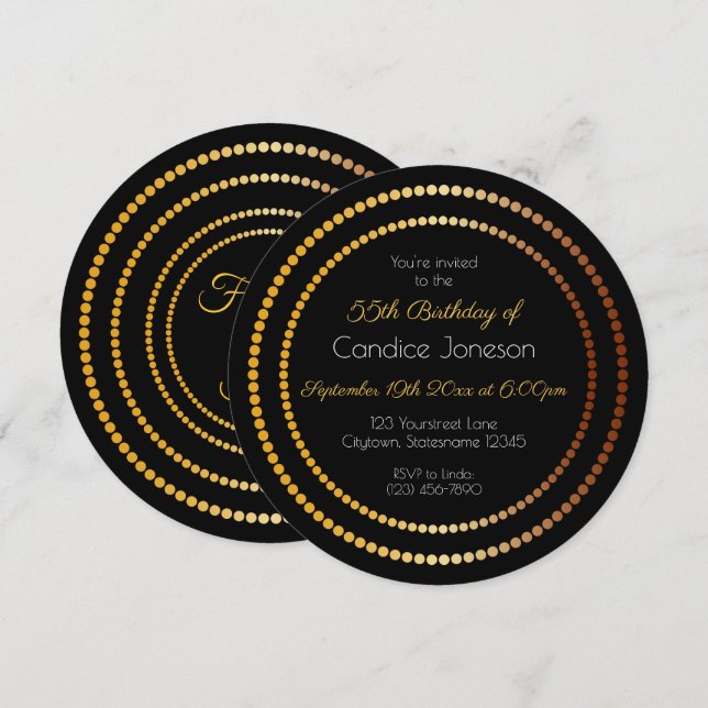 Fabuleux et 55 | Invitation ronde (Devant / Derrière)