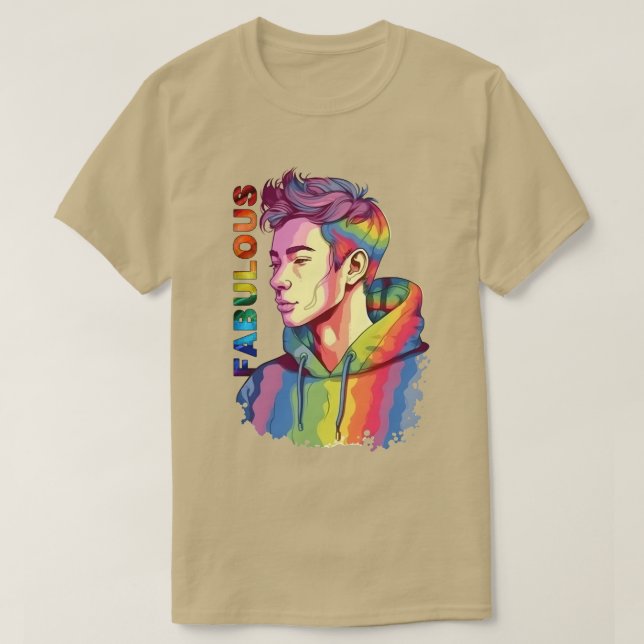 Fabuleux T-shirt pour les jeunes hommes LGBT (Design devant)