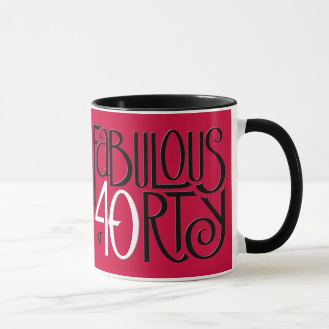 Fabulous 40 Mug rouge noir blanc (Droite)