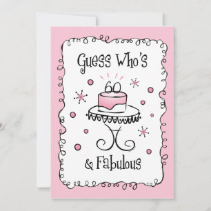 Fabulous 60 Invitations d'anniversaire personnalis