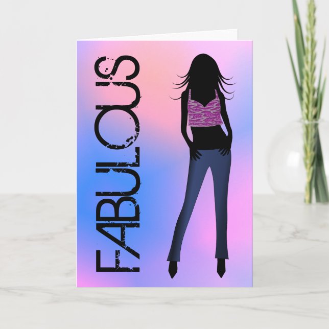 Fabulous Fashion Diva Salutation cartes d'annivers (Devant)