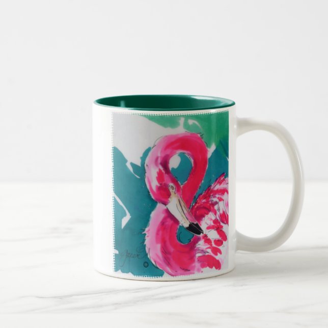 Fabulous Flamant rose Bird Tropical Art Mug (Droit)
