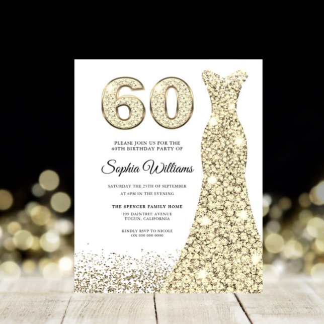 Fabulous Gold Budget 60e anniversaire Invitation d (Créateur téléchargé)