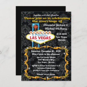 Fabulous Las Vegas Mariage damassé Invitations