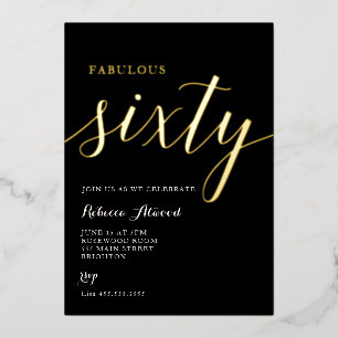 Fabulous Sixty BIrthday Foil Invitation