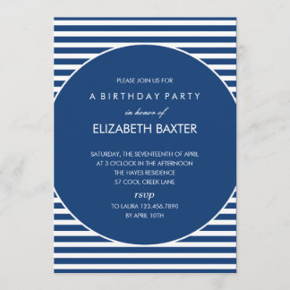 Fabulous Stripes General Party Invitation (bleu)