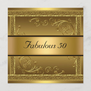 Fabuluse à 50 ans Invitation d'anniversaire en or