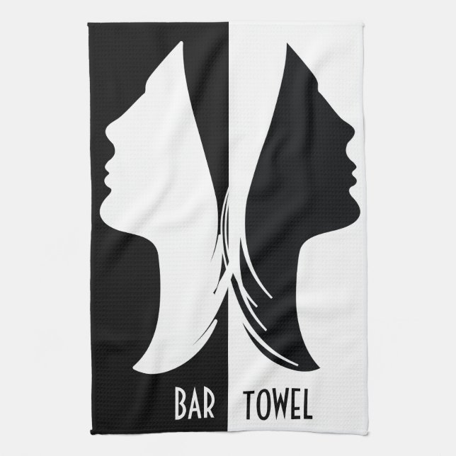Façades de serviettes de bar noir et blanc (Vertical)