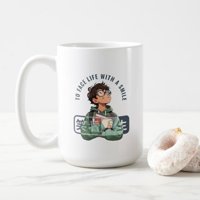 Face à la vie avec un sourire | Mug classique 15# (Avec donut)