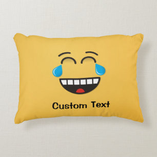 Face avec des larmes de joie Accent Coussin