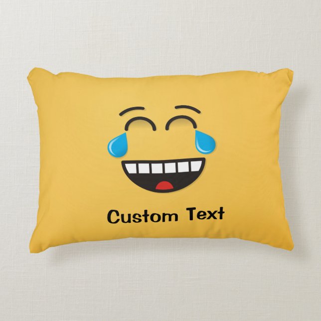 Face avec des larmes de joie Accent Coussin (Devant)