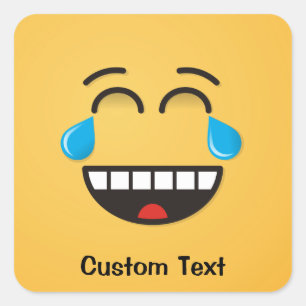 Face avec des larmes de Joie Sticker Carré