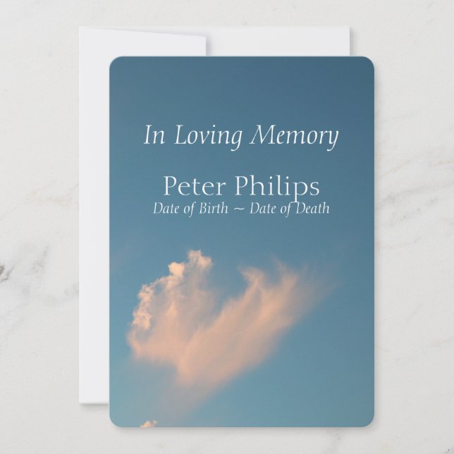 Face Cloud 3 Invitation à l'Faire-part funéraire (Devant)