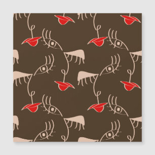 Face de femme à une ligne : motif abstrait.