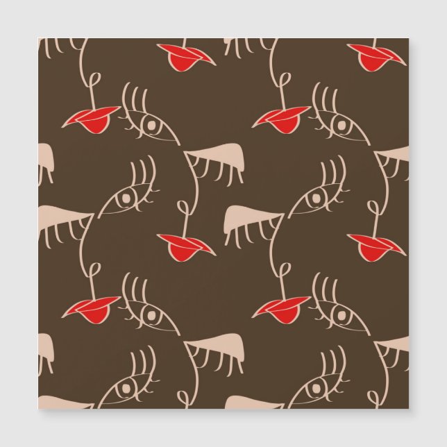 Face de femme à une ligne : motif abstrait. (Devant)