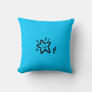 Face d'étoile joueuse   Bébé bleu garçon Coussin d