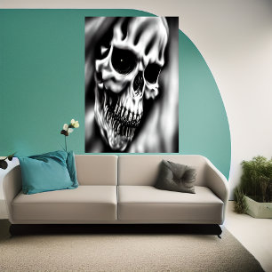 Face du crâne   AI Art Poster