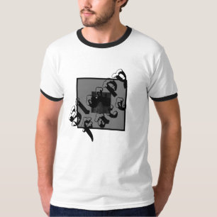 Face endormie : Noir & Blanc - T-shirt à col d'équ